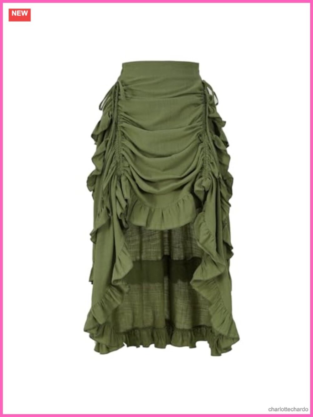 Women's Renaissance Skirt Pirate High-Low Ruffle Maxi Skirts